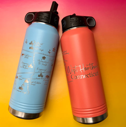 Water Bottle: West Hartford Map