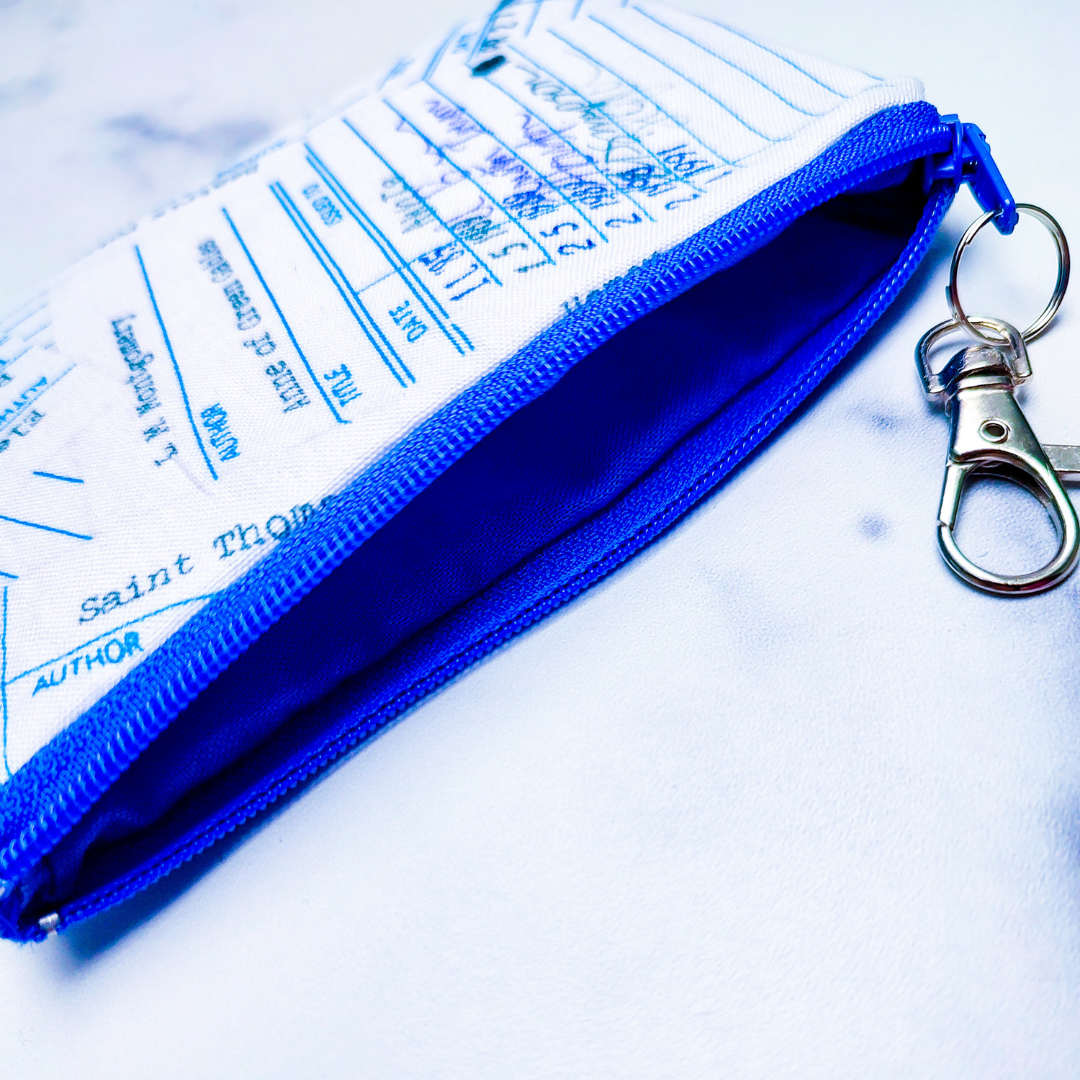 Zippered Pouch: Library Checkout Cards