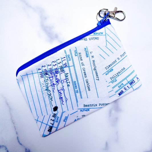 Zippered Pouch: Library Checkout Cards