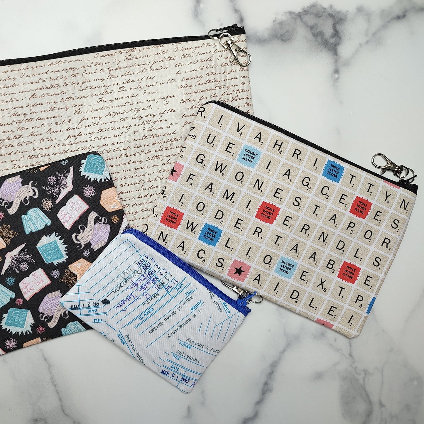 Zippered Pouch: Scrabble