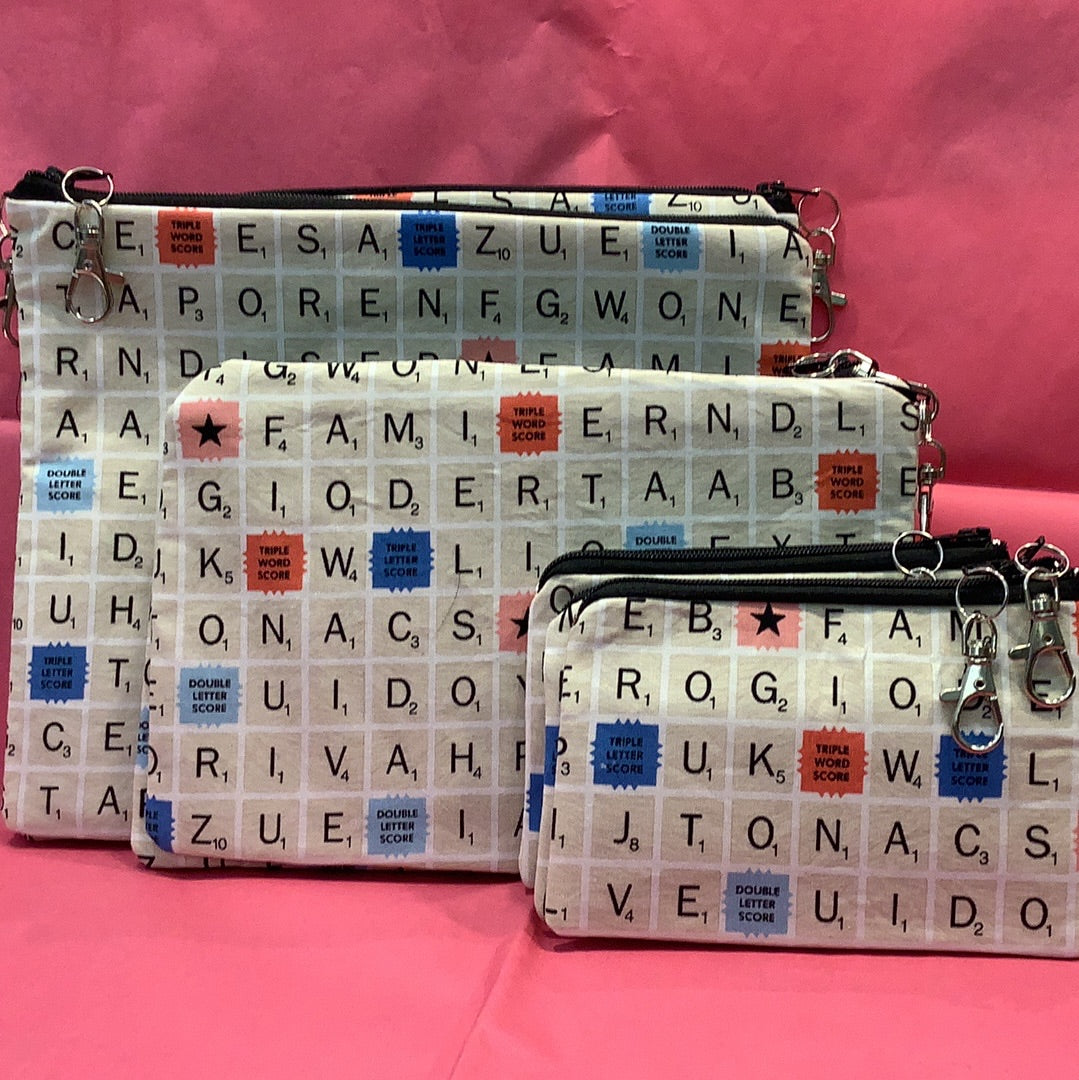 Zippered Pouch: Scrabble