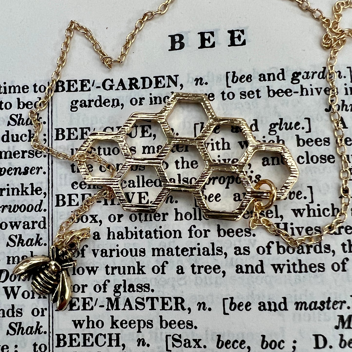Bee & Honeycomb Necklace
