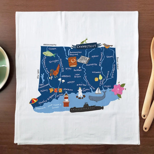 Connecticut State Tea Towel