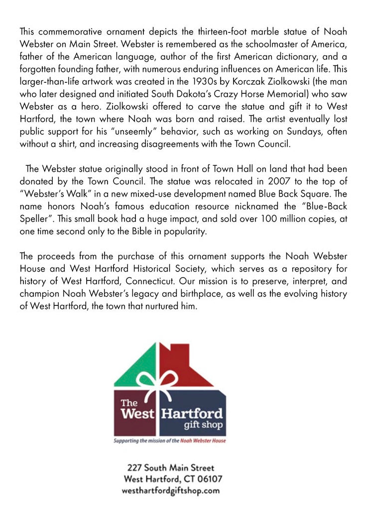 2025 Ornament: Webster Statue