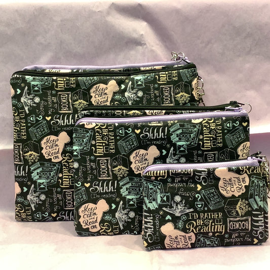 Zippered Pouch: Keep Calm and Read