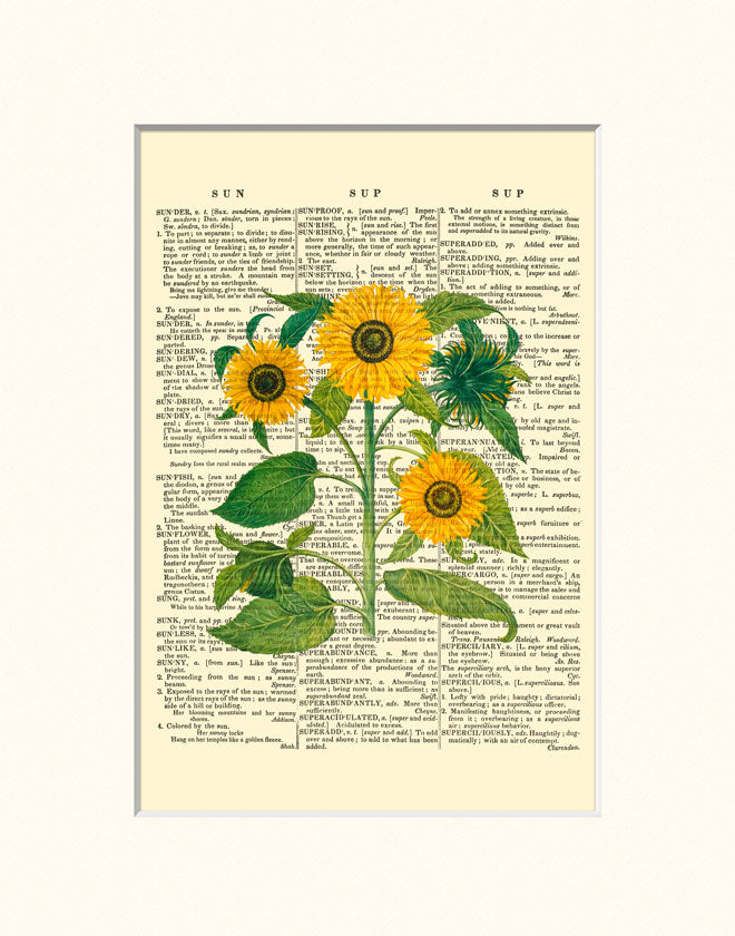 Sunflower Dictionary Print